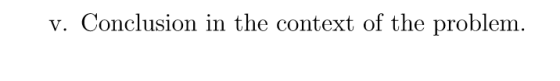 v. Conclusion in the context of the problem.