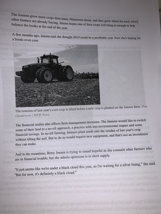 Jensens grow more crops than many Minnesota farms, and they grow wheat for seed, which other farmers are already buying. Jens