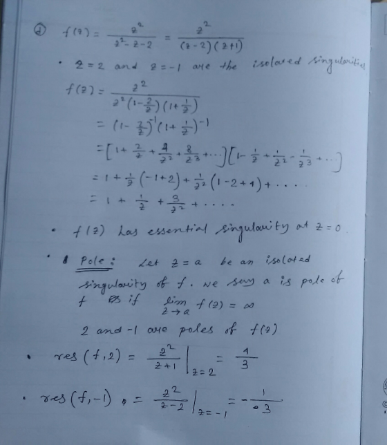 2 2 9 f(2)= 2-2 (a-2)(2t1) are the iselared ngulonitis 2-2 and . 2=-1 22 f(2)= (1- + 22 22 4 22 2 3 =I +(12)+(1-2+1) + + 3 +