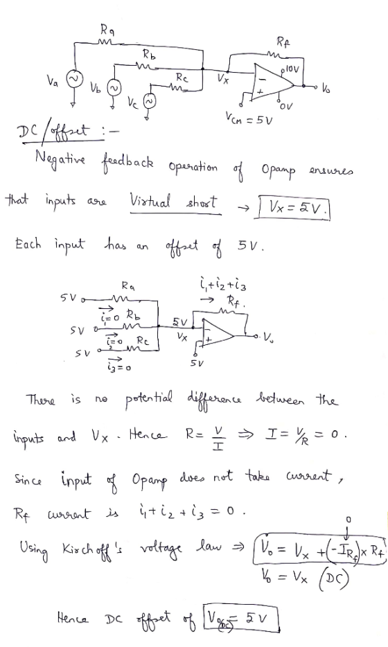 l0V CM 51V Negativ adback opanatien t inputs asu Virtual short 0 Each input has an 5 V 2 +3 5 V 5 V ween the Sinc input does