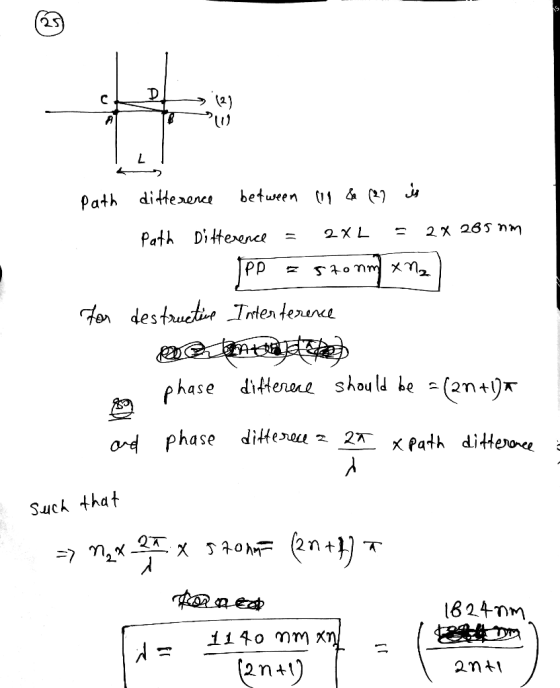 2. 2) path ditteaene, between01&ạlự phase diHenace should ke (2n+)* Suck that 1824mm 2n+1