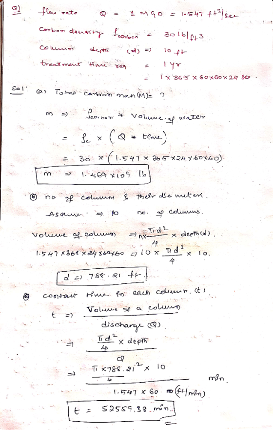 fa rate Q= stLSl Gw T Corbon dausi 30lbp13 Co l n depn treaimentr x 365 x 60x60x24p ger Sol Ca To te Caroon man (M) 2 volunaf