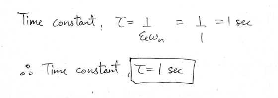 sec Time Constat wn Time coustant T= 1 sec