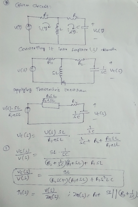Given circuit:- ナ AM厂 6, -f V(A) ② orpiv Theuenins tneo e 11s2 나(S) R1かし C. SL.