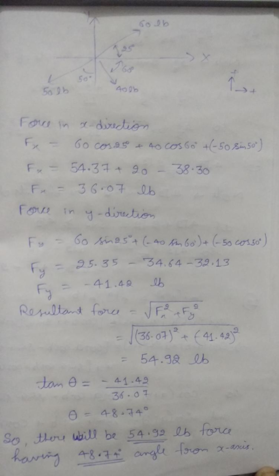 400 Fou in daidion Fx 60 cosas 40 Cos 6o 4(-508in 50 Fr 54.37 90- 38.30 36.07 06 Foe Tn Fy 6o Aines (40 6)+ (-50 cosso) 34.4