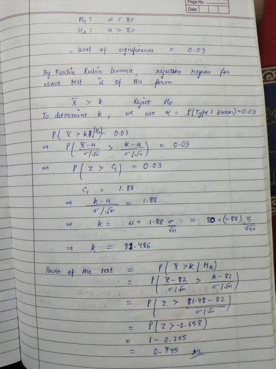 Page No. Date PH euet of sgreane こ 0.03 Raject to f[Typee)003 Vn Z 0.658 I-o. 255 715
