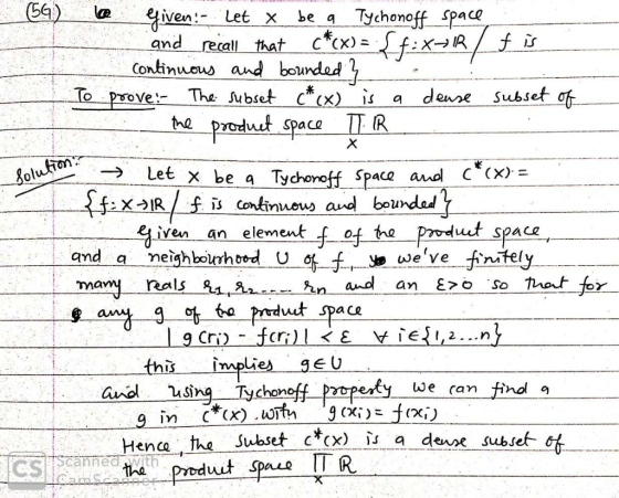 given: Let x and recall that COntinucus and bounded To prove The ubset x) is dsHououp f is be g c*x)fxA denre Subset of the p
