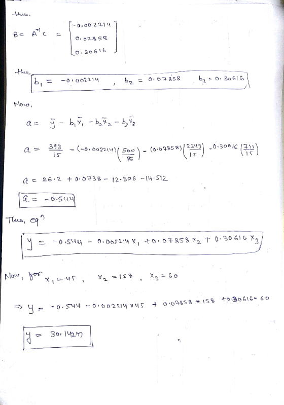 A C O. 26 they O.678s& 0 002214 Noo, 393 -(-o.o02214 Soo (0.04858)2249 \ 15 26 2 + 00738 - 12-306 - S12 G = 6.5u4 Tue ea 0.30