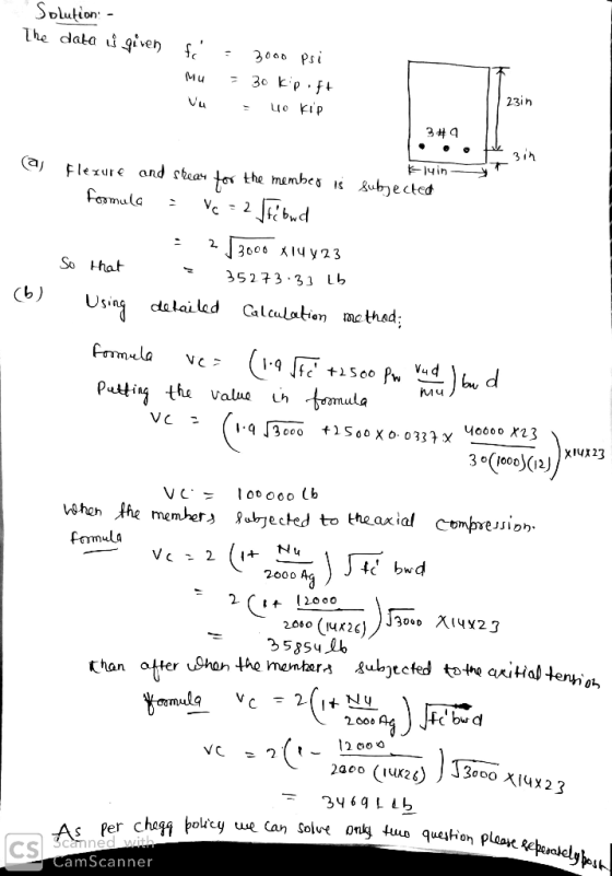 Solution Dlution: - 23ih - uo kip 3 4 4 3000 Iy23 35273 31 Lb So Hhat (b) Usinq dlalailed Calculatien methed; P- the valemula