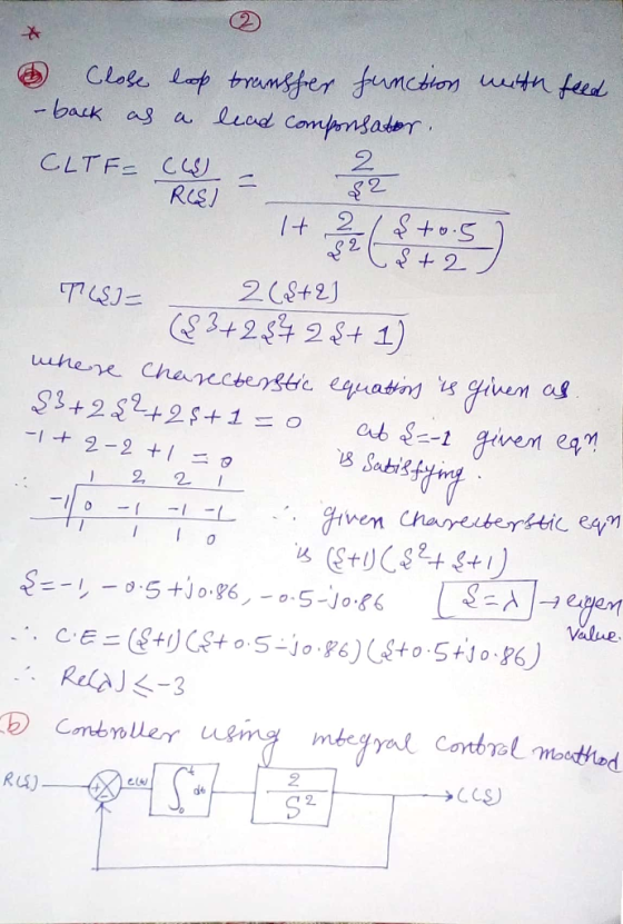 Clole lap tramgfer functlon tn feed -back as lead Compmsader CLTFE CS) ReS) +.5 2 1+ 2 S2 20S+2 3+254 2$+ 1) where Chanctergt