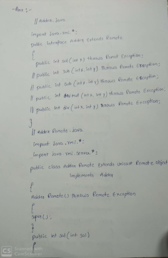 ireport iovoTri public interface Adde Ertends Remote public int sol Cint ) thods Remot Erception ll public inf Il public int