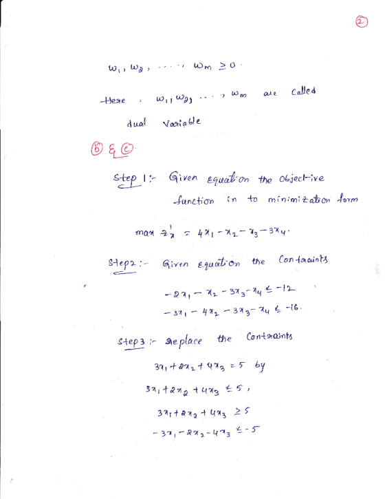, Wm aue called dual Vooiable S-tep : ven 욘gunV on the objective unction n to Step Siven ejuton the Con taaints step3- 巳place