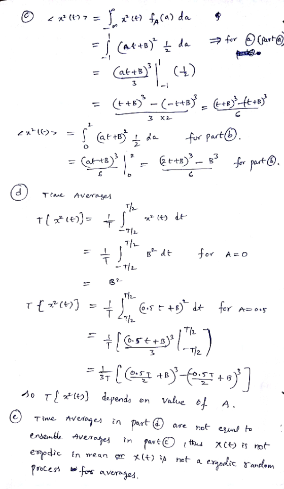 Catte 3 3 dTtme Averages 2 3丁 e) Ttme ees in part (d) a are hot eual to veras