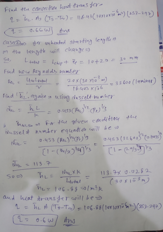 Fiud ho Rey nolds number Find ( h-again using olusselthunber ussets humber equao cill be Ys 0-450453 ( 113. 113.2x d 0282 an