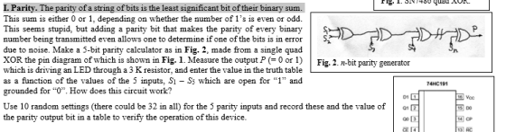 TR. I. SINT400 quau AUC I. Parity. The parity of a string of bits is the least significant bit of their binary This sum is ei