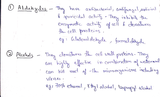 O Aldehydesh have Gre hi Viruse . eá: 70% ethanol, Ethy I alceshal r Isopropyl alcohol