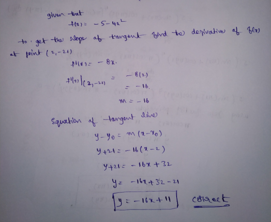 glvn that tta --41 LL to get the sdopa at tangant rd to donvative a er 1oint -21) at (1)8 16 -24) 1 Sawation attargent dhe m