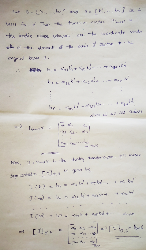 he etaments ofthe bas 8 zalatve. to ongmal basis B whis all a Stalas 1m 021 22 oan nxvy nxn