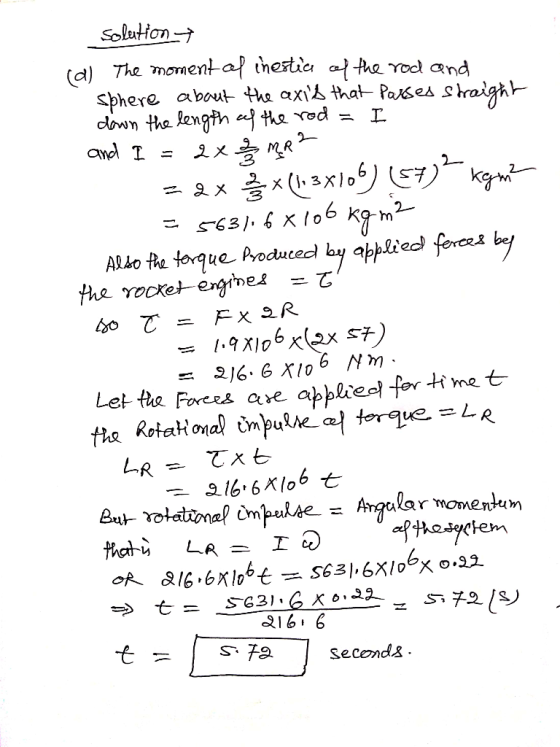 Solution tat Pases s Sphere ^bout Alho ha torque Produced by appliech 1.9 지06 x( 2x 와 Let ta Farces ae applresl t | s-a ) sec