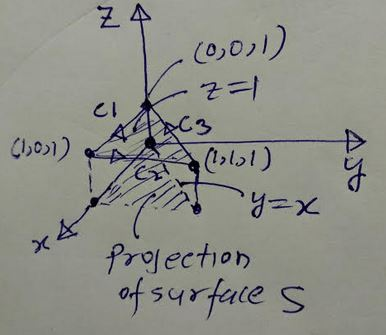 (o)O) l 3 Prol ection 叶surface S
