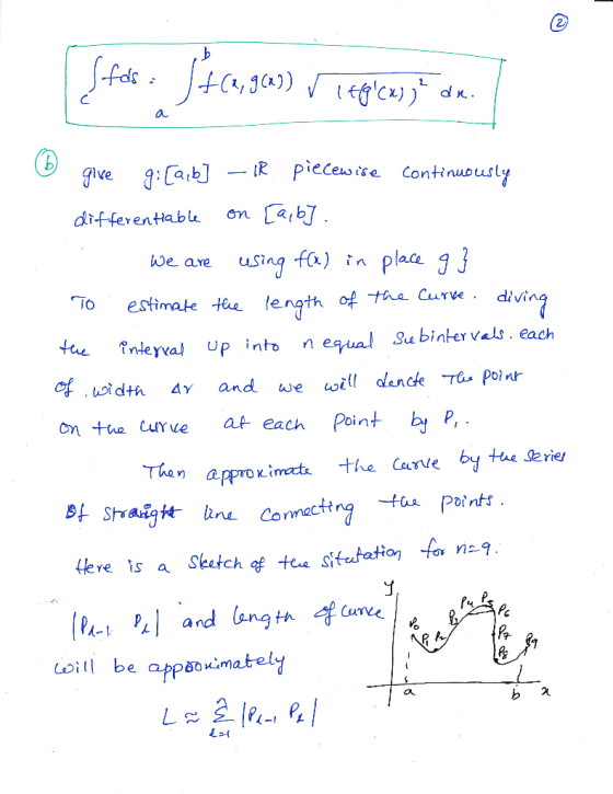ive iecewise Continuoust differentiable on Ca, using fa) in plaa 9j we aye io estimate tea lenath of a Gurediving t lerxal Up