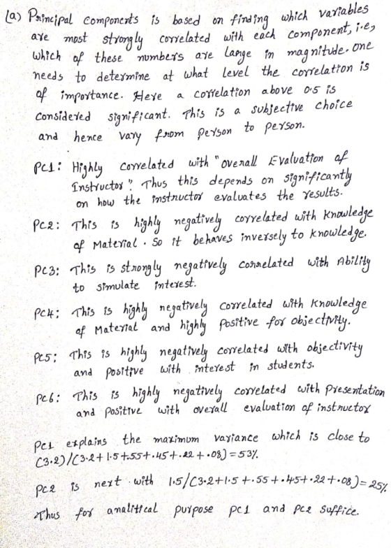 la) Panipal Componets is bosed on finn whick vaa vartables mpst styorgly corelated with each Component, te> which these nurm