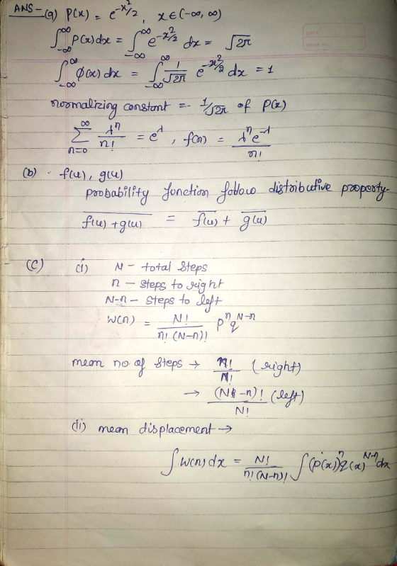 ANS(a) Px) 2, xe(-, 0) ATE 2rt dx Constamt forn fu) giu) Paobability onchion oboo dtaibufie preporty fu) +9tu) (b) C) N total
