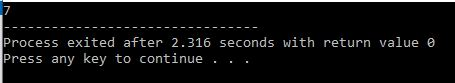 Process exited after 2.316 seconds with return value e Press any key to continue . . .