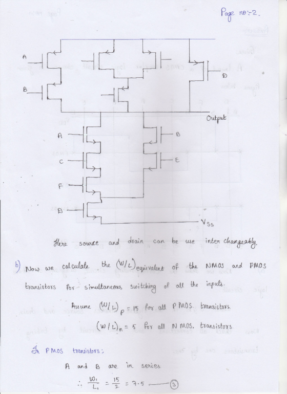 Out Ss e sounce and drain can be use inber changa Jou oe cal culate the equivalent of the NMas and PMos the inputh bonistons