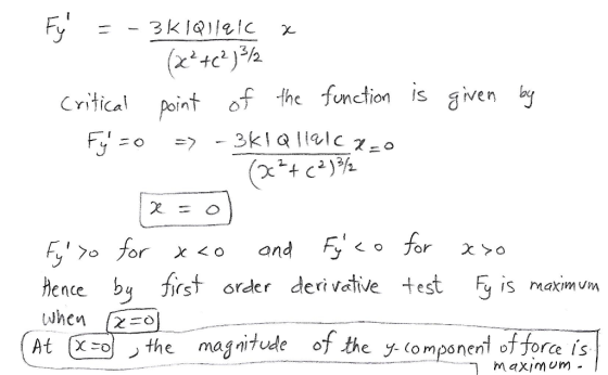 Critical Peint of the fmction is given y Hence by frst order dei vtve test s mai irst order derivat When 2 (At the maga fore