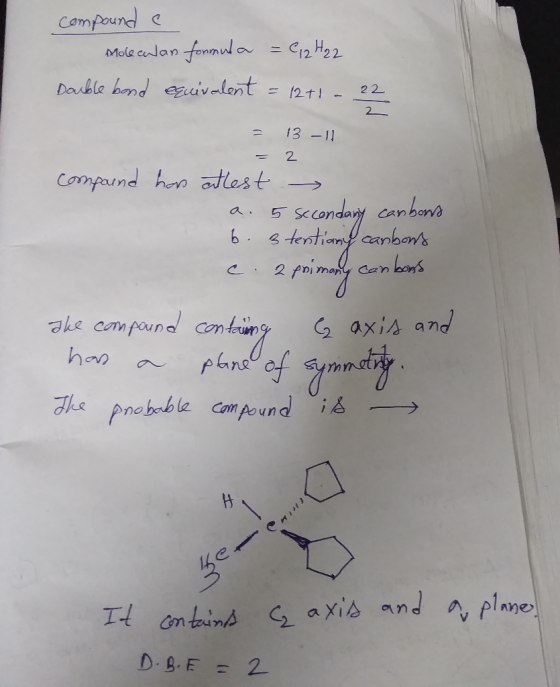 Compound fanmud a =C12 H2 Mole cnlan Dauble hand ivalont 22 (2T 2 13 -1 2 Compand hon alest Canbons anbans den bans 5 Sc a.