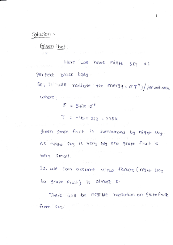 Solution hiven thot Here we have night Sky as Per fect blc body wheve T45+ 213 228 given grape fruit s uonded by night Sky A
