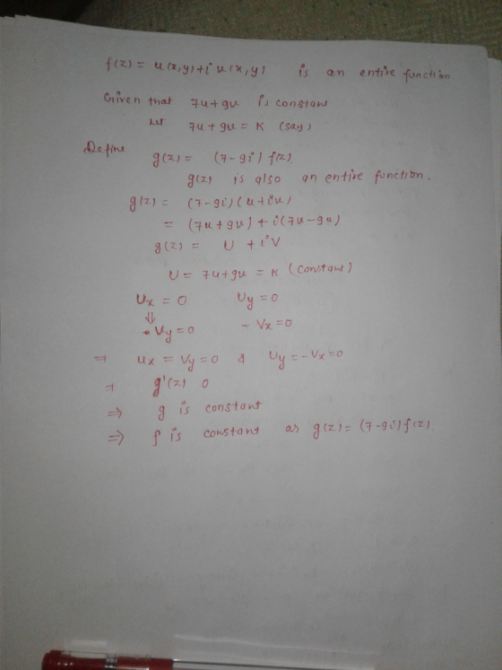 Criven that ut gur f」 constant efine 74 t gw = K (Constant ) U 0 (지 → g is constant (q-90)f(z) aha(z)= is f constant