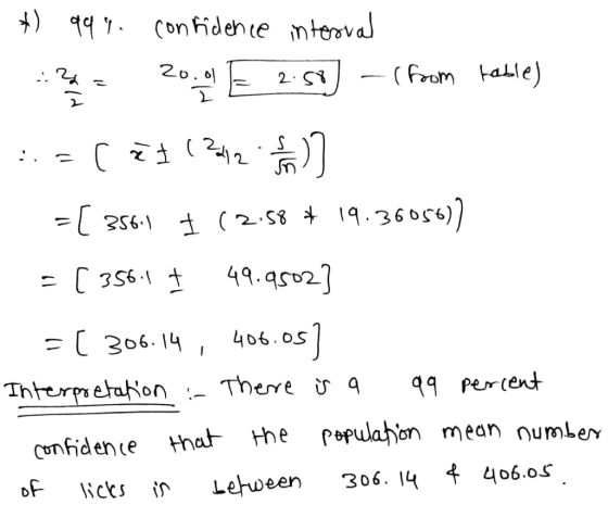 1 7 ConFidenie mtoval 20.이 2 (PTD 49.4s02 406.05 ( 306.14 99 percent Thterpretaton - There Ü q the populahon mean number that