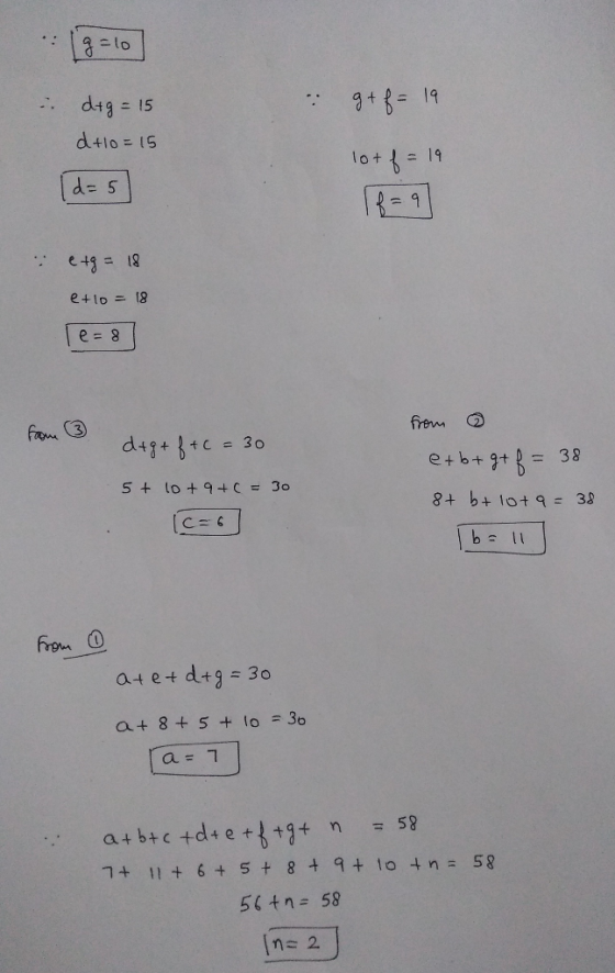 dig = 15 . dtlo 15 = 19 = lo + de 5 etg=18 e+lo= 18 e 8 2 frenm Fam 3 digtBtc = 30 + g+B = 38 e+ bt 5 + lo+9 +C30 b+ l0t 9=38