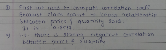 O first we need ho cam pute correlahion coeff Because clark coant to tnoco relahionship Tt is-0853