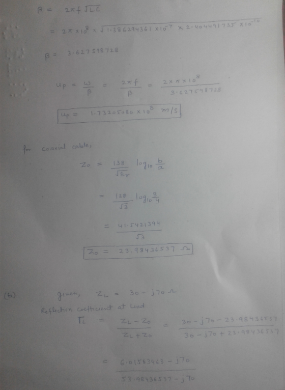 3.62757 728 3 627598728 up = 1.732050 go x108 m/s Coaxial calale Zo = 1.38, loglob Jer = {38 1 3 41.5y 21 394 J3 3o-7-23-9843