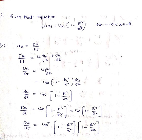 Given that equation. s-R for b) DuL Dt Du u du du Dt Du udu Dt Jui du dz 27 Du RY DE 27 (1C Du - DE l