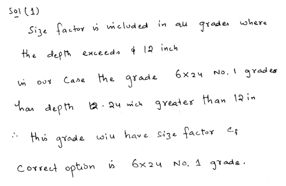 Sol 1) 34 the def m exceed» φ 12 inch out Cane rade ar depth Q 2u ich gYeate Than 13 Correct opt on 6×24 No. 4 gYada.