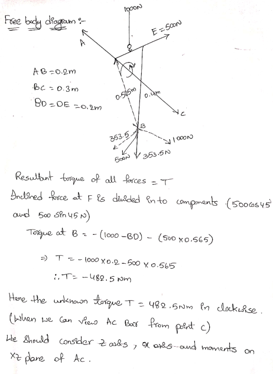 Fee bdy dan E S0oN AeO.2m Bc o.3m 0.545m 0,m So -DE 20. 2m 353.5 yI0oоло Боо У253.50 Resultont torgue of all forces -T Dndsre