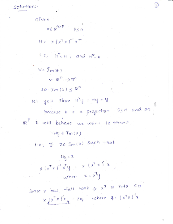 Solu tHon 0 sp because His a Droetion Psn and on TR be have uill -Ho throw Uru, a nt i.c; such that zelm (X) .: メ
