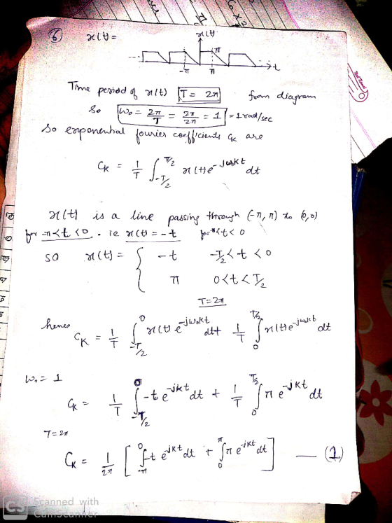 TI Tme peidd /t) fm diagra 271 - =1rad/sec 2.n o enpontnhal Jounie coiciend Ge are CK dt T line is a passing trenh 7, n) z. i