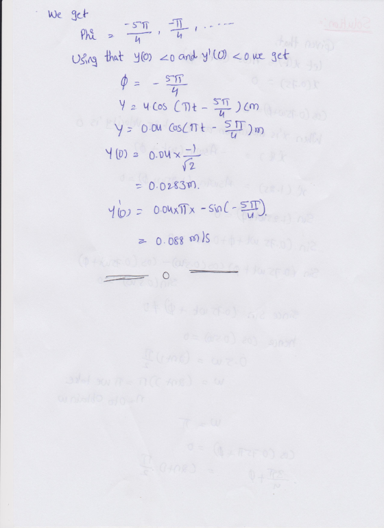 We Jct 服 꾸구 , ng thet yo) 0 and y)o ue get = 0.0283们. 二 0.088 m/s