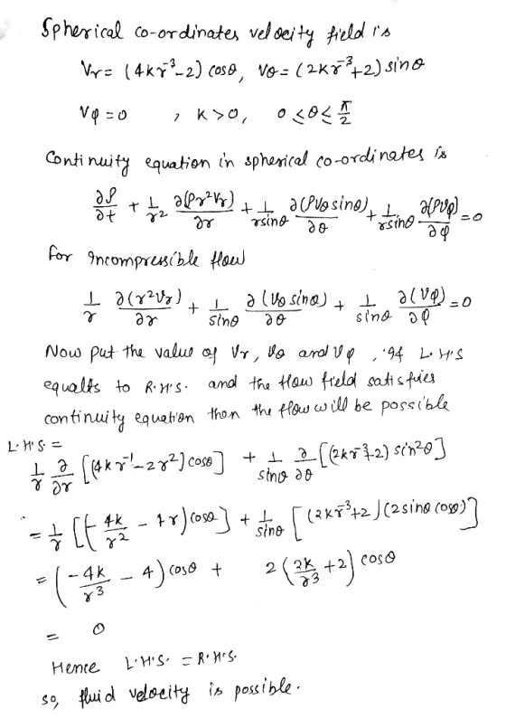 ordinatex v, Conti ni equation in sphenicel co-ordi nates 75(na for + 1 Słno 3 s9 flui Velseirg is posible
