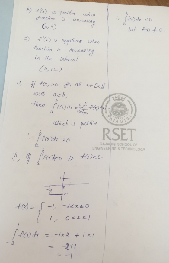 C0, 4) but Po to rea when funchon deus as in the inteva Ca, 1a) all xe Lo p_p@d℃ >0 RAJAGIRI SCHOOL OF ENGINEERING &TECHNOLOG