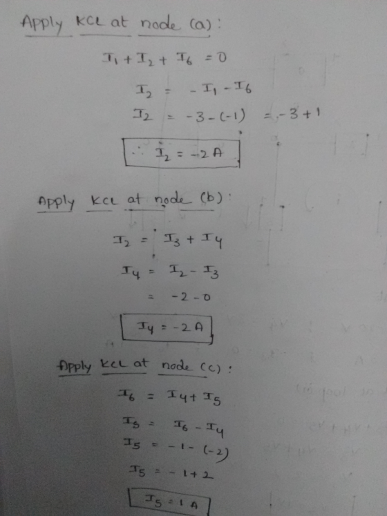 at node (a): 11-16 12 ^-2A apply keu at node Cb) Kcu at a 2-o Zy:-2月 fpplykeL at node. CC) . 5-t-