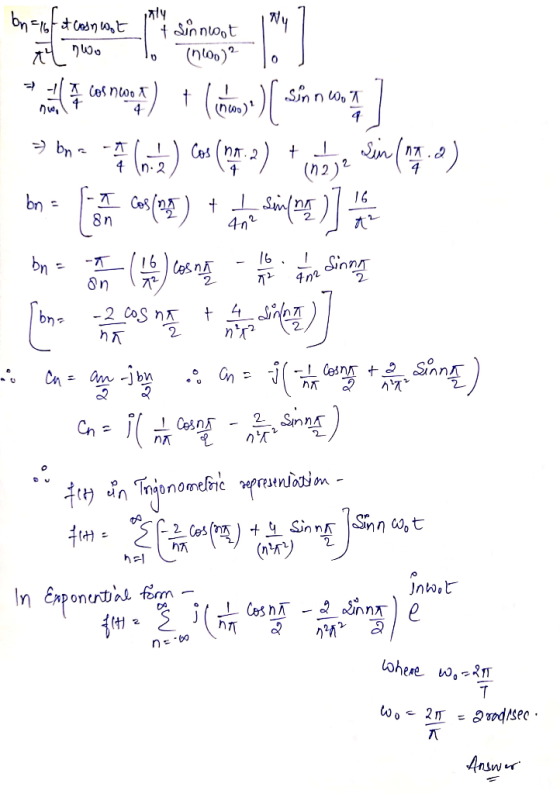 16Cedn ,t t Sinnot (nlon) CoSnwo X 4 Sin n , (ns) 4 bn -7 Cs nT.2 4 4 n. 2 (n2)2 4 - T 8n 2 472 16 bn Sinn Ces nA 2 2 4n2 2 C