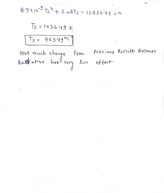 2. 9 XIT f 2.00T2- 12427-71 - T2 03649 K T2 =7343°c Previous Rerult Because ckenge No much From Rasiatisn has effect Less