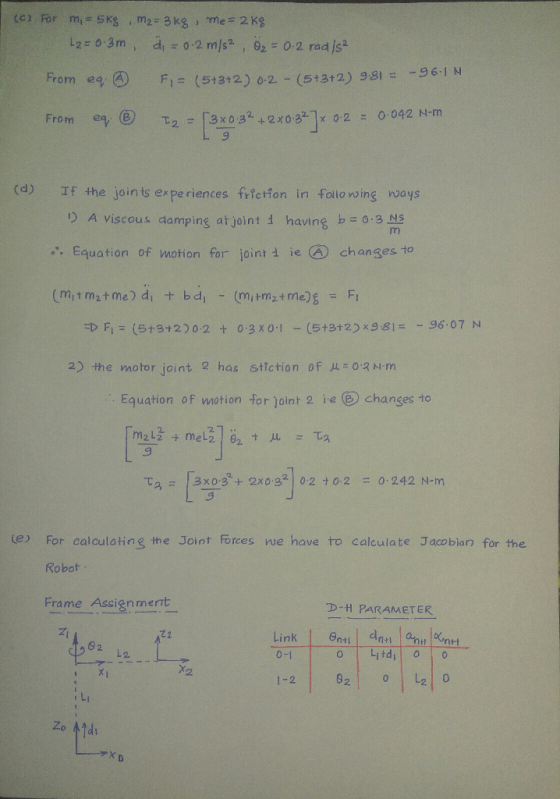 From e Fi (51312) 0-2 - (5+3+2) 981 96-1 M From eq 9 (d) IF the join ts expe riences frictfon in follo voing nays ) A viscou