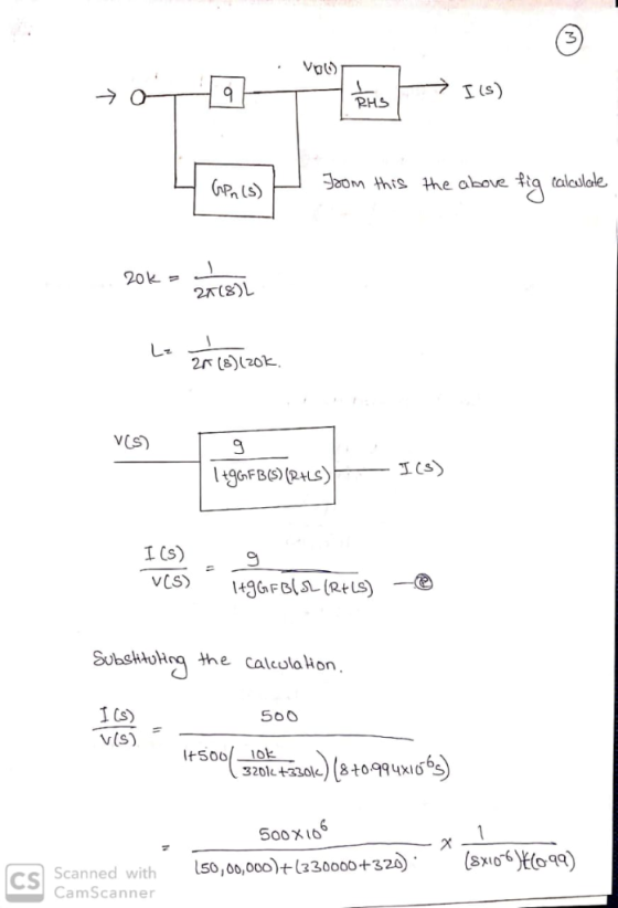 I (S) RHS 3aom Whts he above ta talculale (Pn (S) 20k - 2N (820k VCS) Cs GFB(PHLS) t(s) SubettoHng the calcola Hon v(S) CS Sc